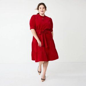 Plus Size DRAPER JAMES RSVP™ Short Sleeve Button-Front Dress Size 1X